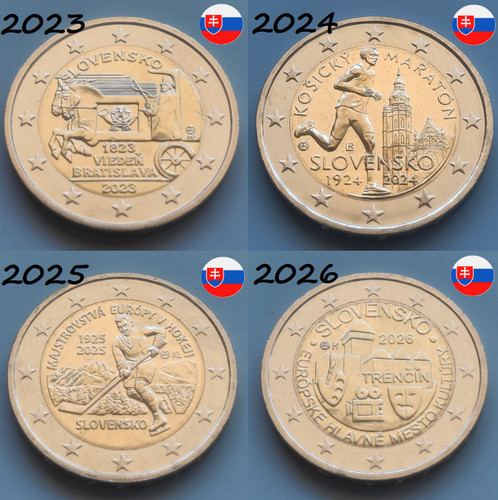 Unc euro commemorative coins - unc,