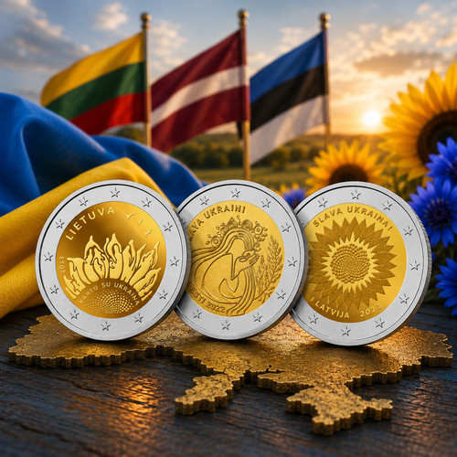 Euro commemorative coins - 3x,